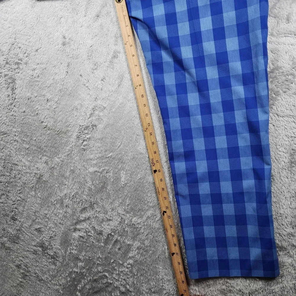 Adidas Golf Pants Mens 36x32 Blue Plaid Chino Microfiber Performance Caddyshack